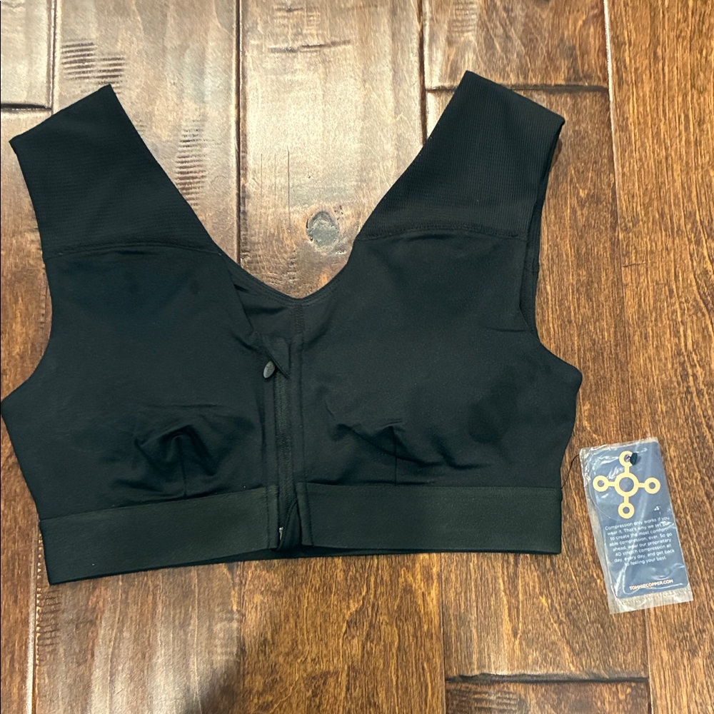 Tommie Copper Shoulder Support Bra with Zipper